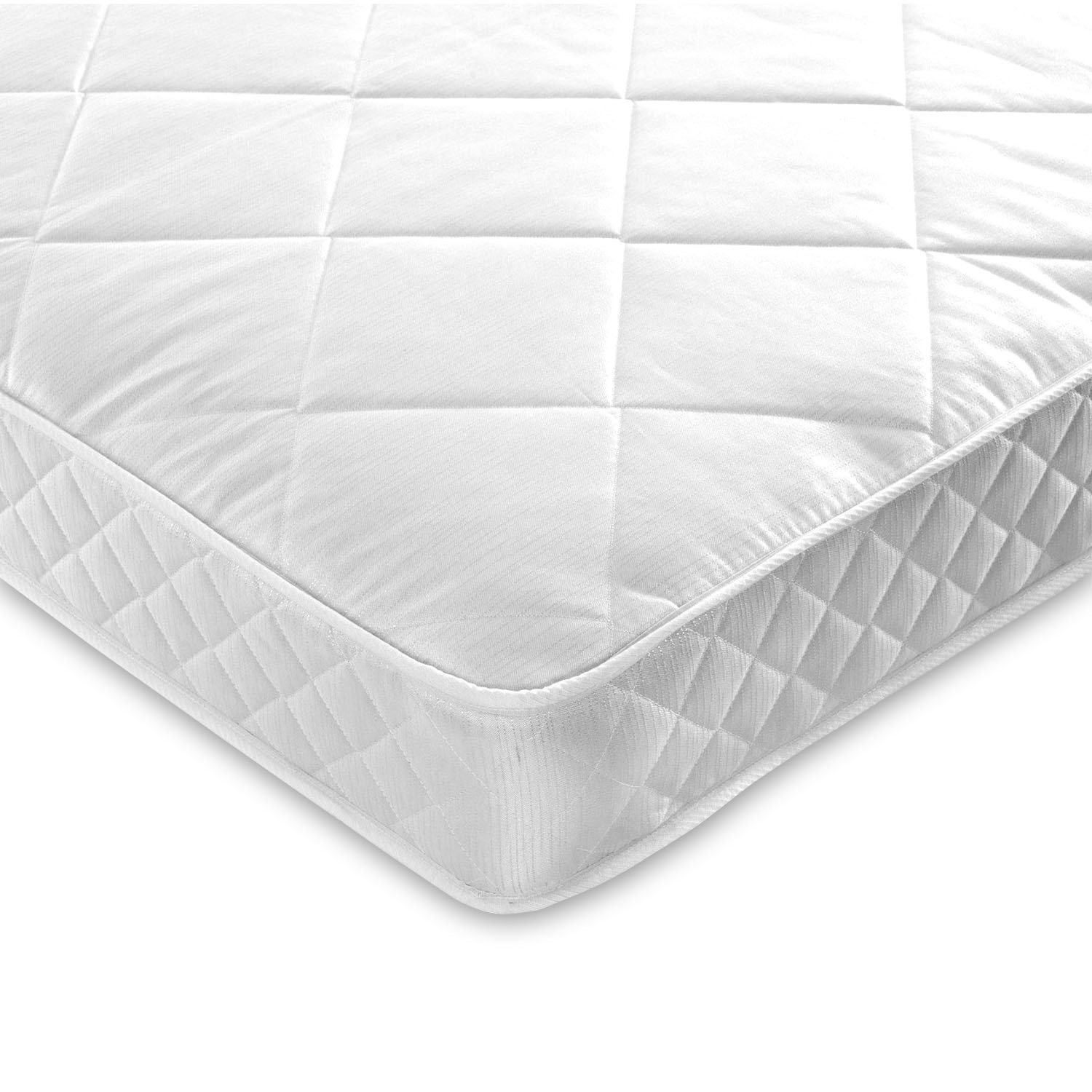 Photo of Small double open coil spring quilted mattress - diamond