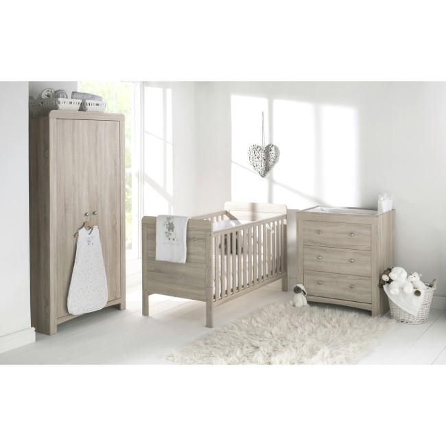 Natural Wood Cot Bed with 3 Adjustable Heights - East Coast Fontana