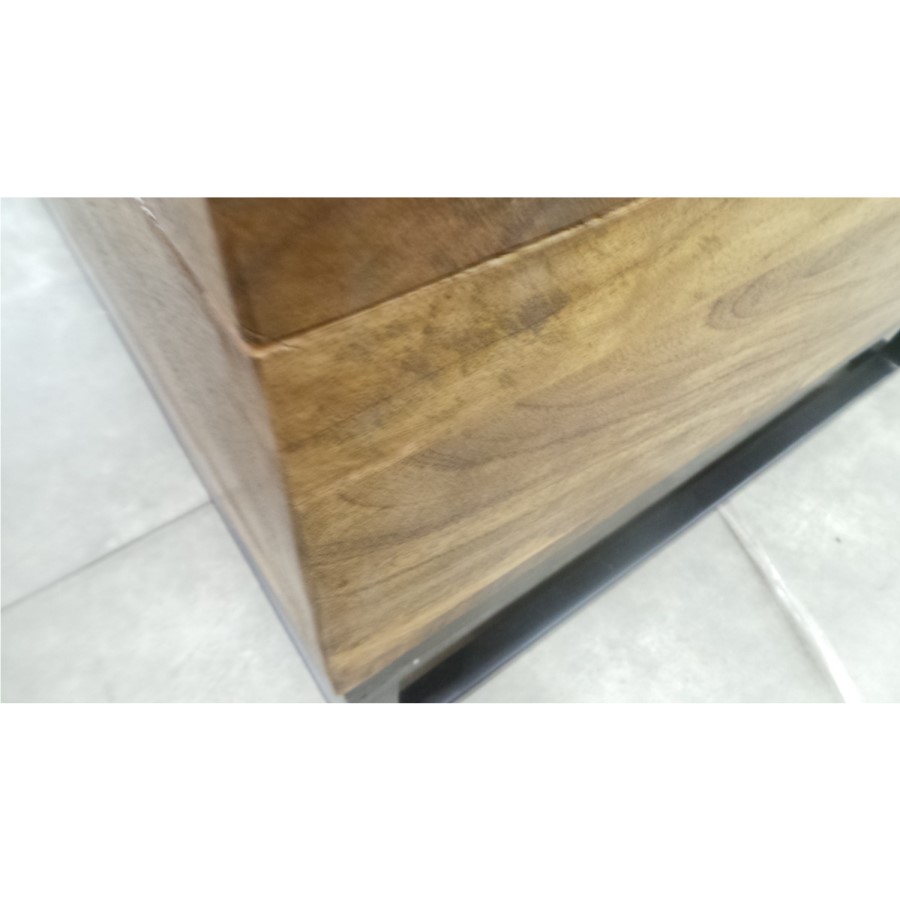 GRADE A2 - Suri Industrial Modern Coffee Table with Storage in Mango Wood & Metal Detail