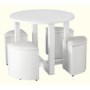 Seconique Charisma White Gloss Dining Set + 4 Stowaway Dining Chairs
