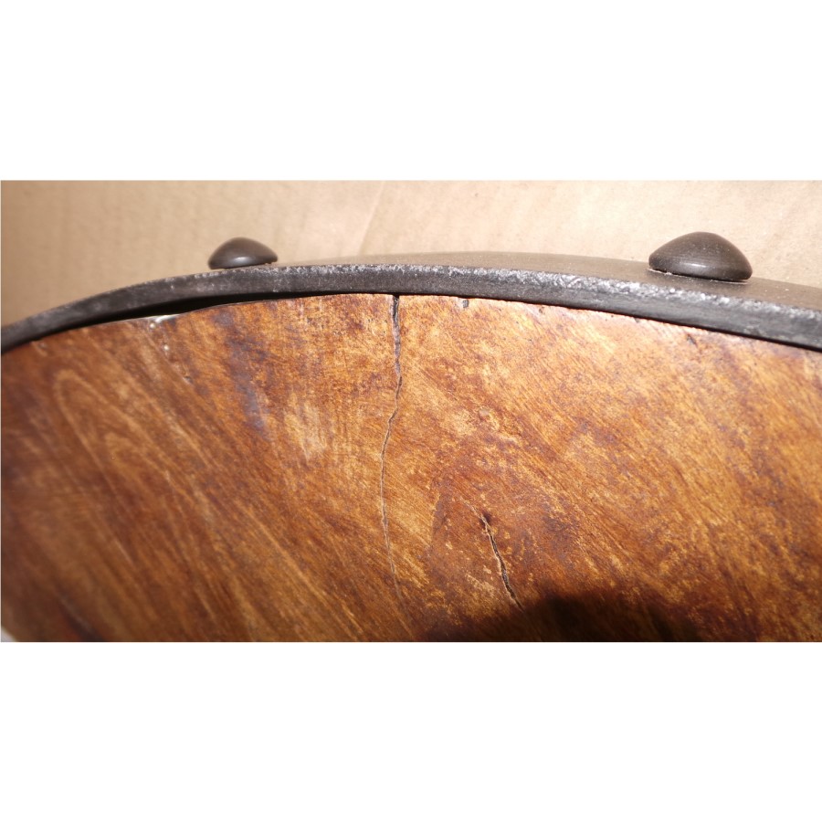 GRADE A2 - Evoke Metal and Reclaimed Wood Round Dining Table