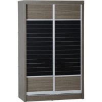 Seconique Lisbon 2 Door Sliding Wardrobe in Black Wood Grain