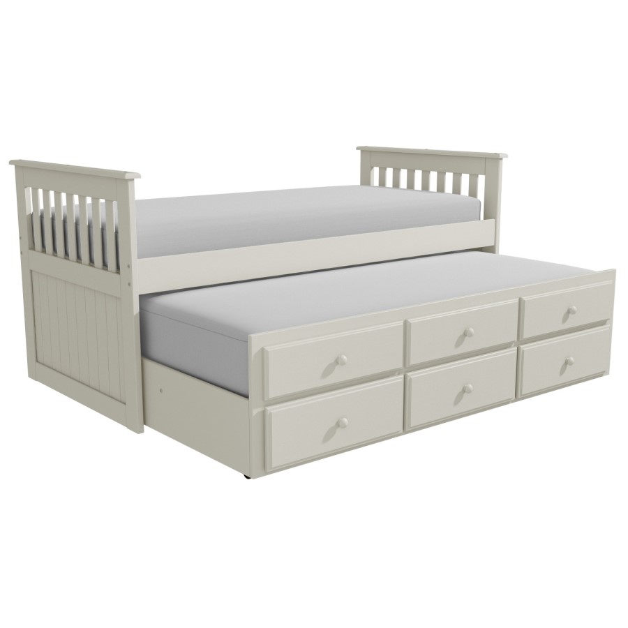 GRADE A1 - Oxford Captains Guest Bed With Storage in Cream