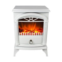 AmberGlo Electric Wood Burning Stove Fire - White