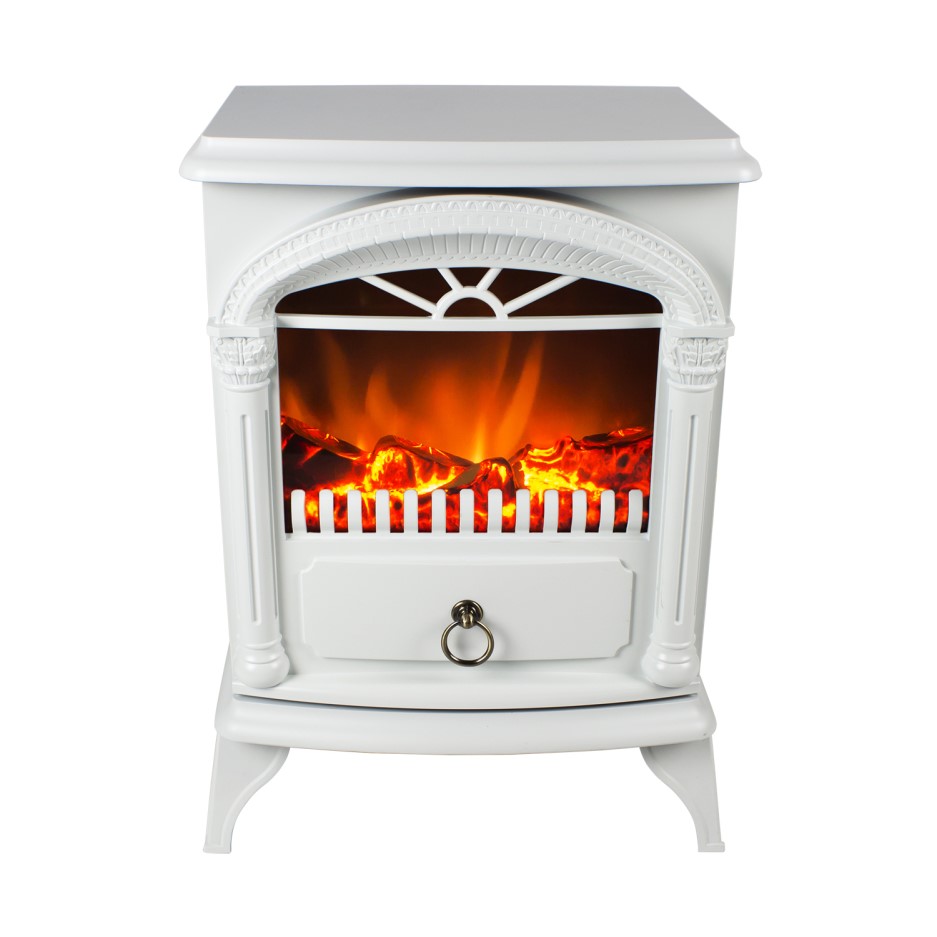 AmberGlo Electric Wood Burning Stove Fire White Furniture123