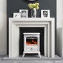 AmberGlo Electric Wood Burning Stove Fire - White