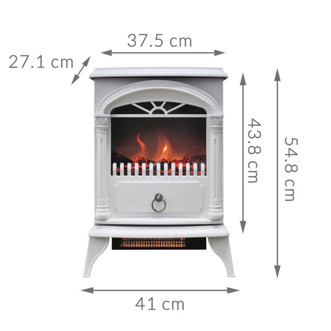 AmberGlo Electric Wood Burning Stove Fire - White