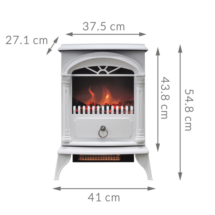AmberGlo Electric Wood Burning Stove Fire White Furniture123