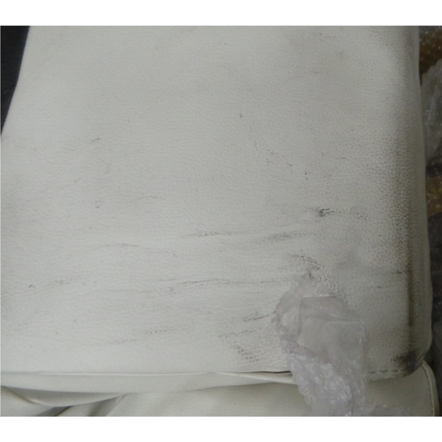 GRADE A2 - Barker Click Clack Sofa Bed in White Faux Leather