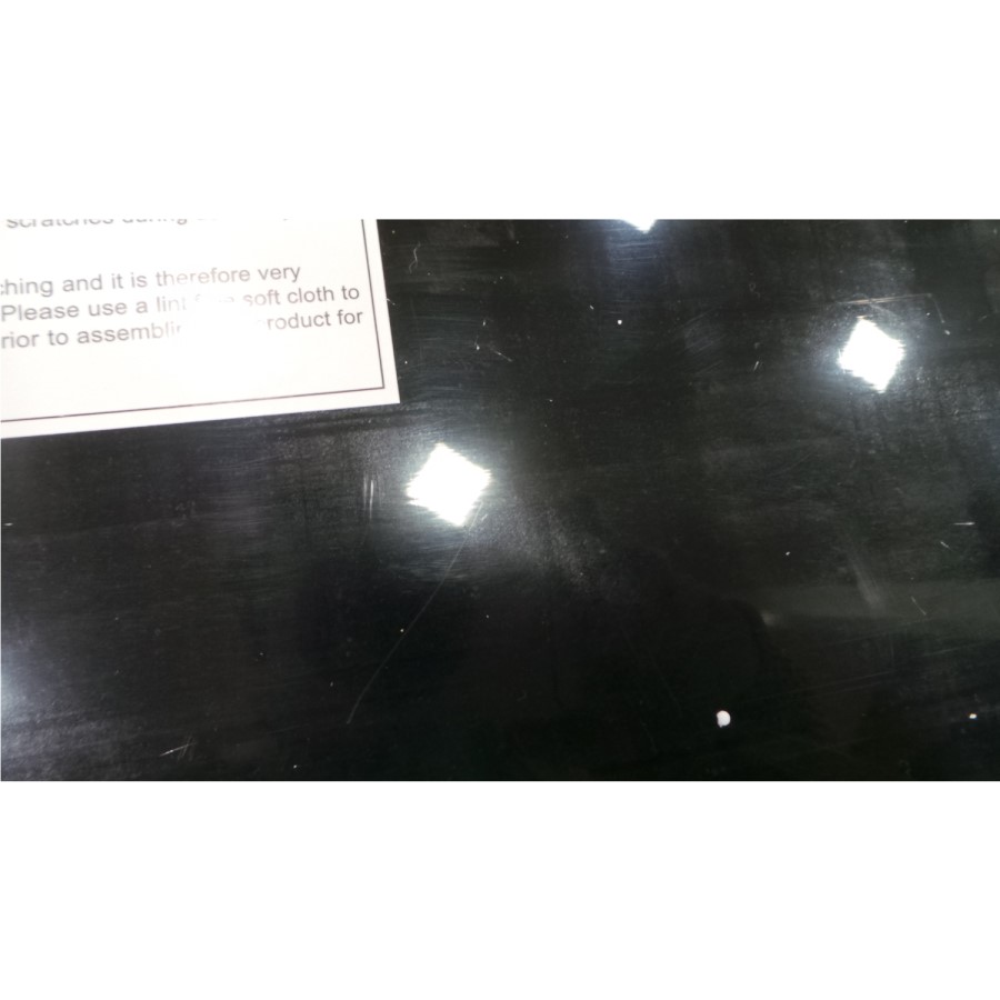 GRADE A2 - Lexi Black High Gloss 2 Drawer Bedside Table