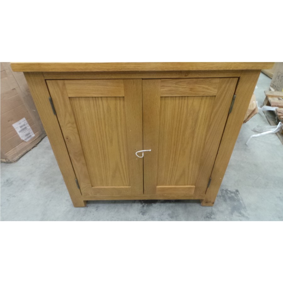 GRADE A2 - Windsor Solid Oak Corner Storage Cupboard