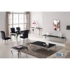 GRADE A2 - Louis 160cm Mirrored Dining Table with Black Glass - Seats 4-6 People - By Vida Living