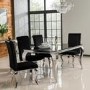 Louis Mirrored Dining Table in Black - Vida Living 200cm