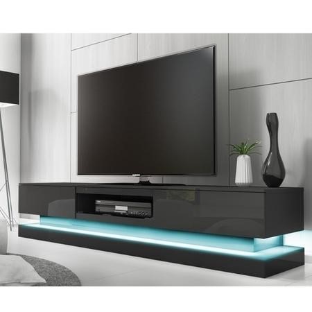Evoque large black high gloss tv unit with led lighting hotsell