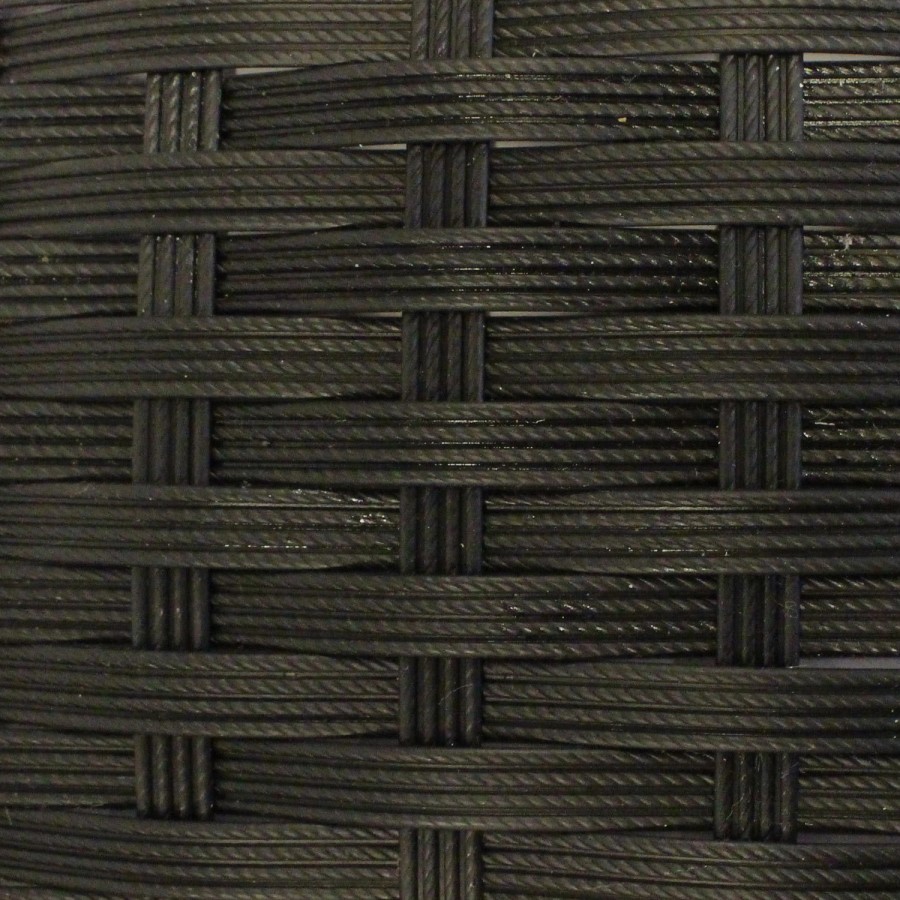 GRADE A1 - Black Rattan Garden Furniture - Garden Table and 6 Chairs