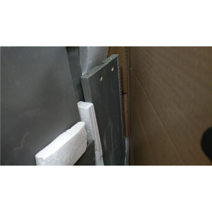 GRADE A2 - Harper Grey Solid Wood 4+3 Wide Chest of Drawers