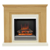 GRADE A2 - Be Modern Stanton Oak Finish Electric Fireplace Suite