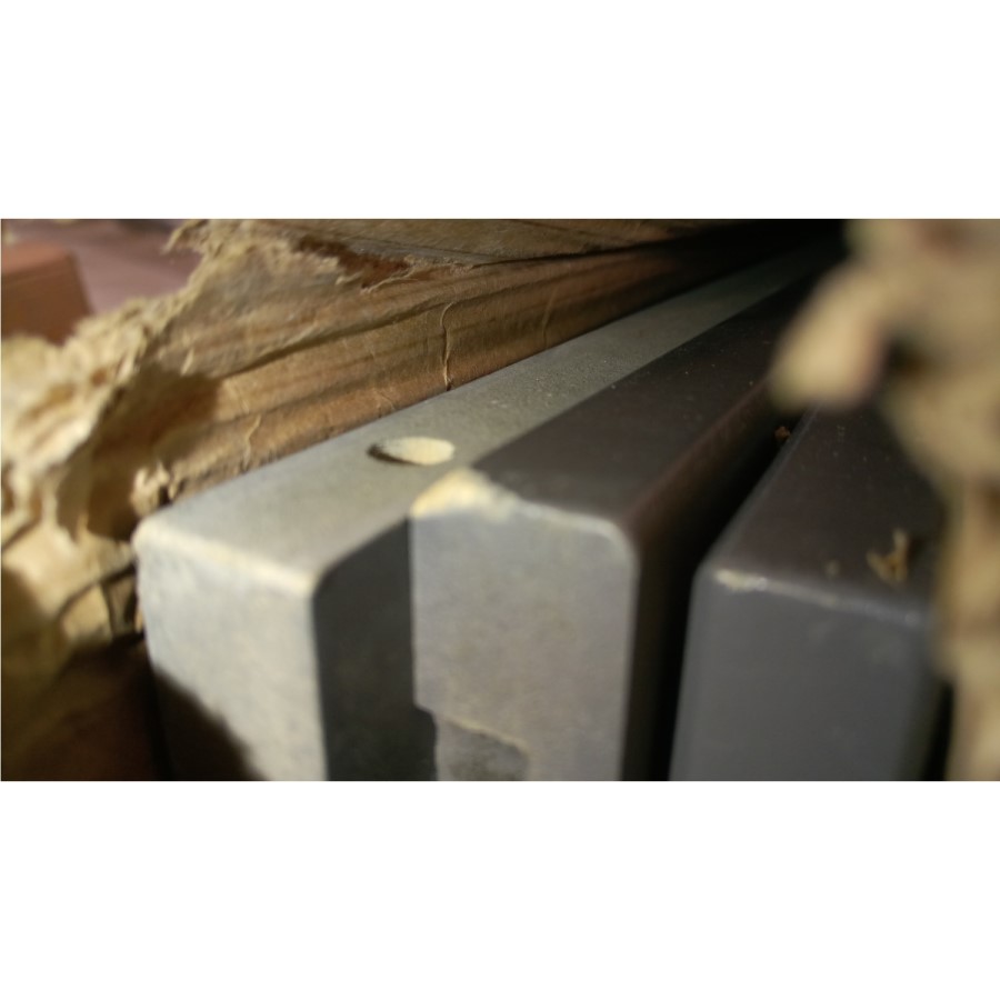 GRADE A2 - Harper Grey Solid Wood 3 Door 3 Drawer Wardrobe