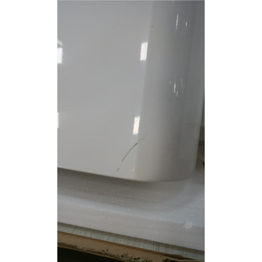 GRADE A2 - High Gloss White Curved Coffee Table with Black Glass Top - Tiffany Range