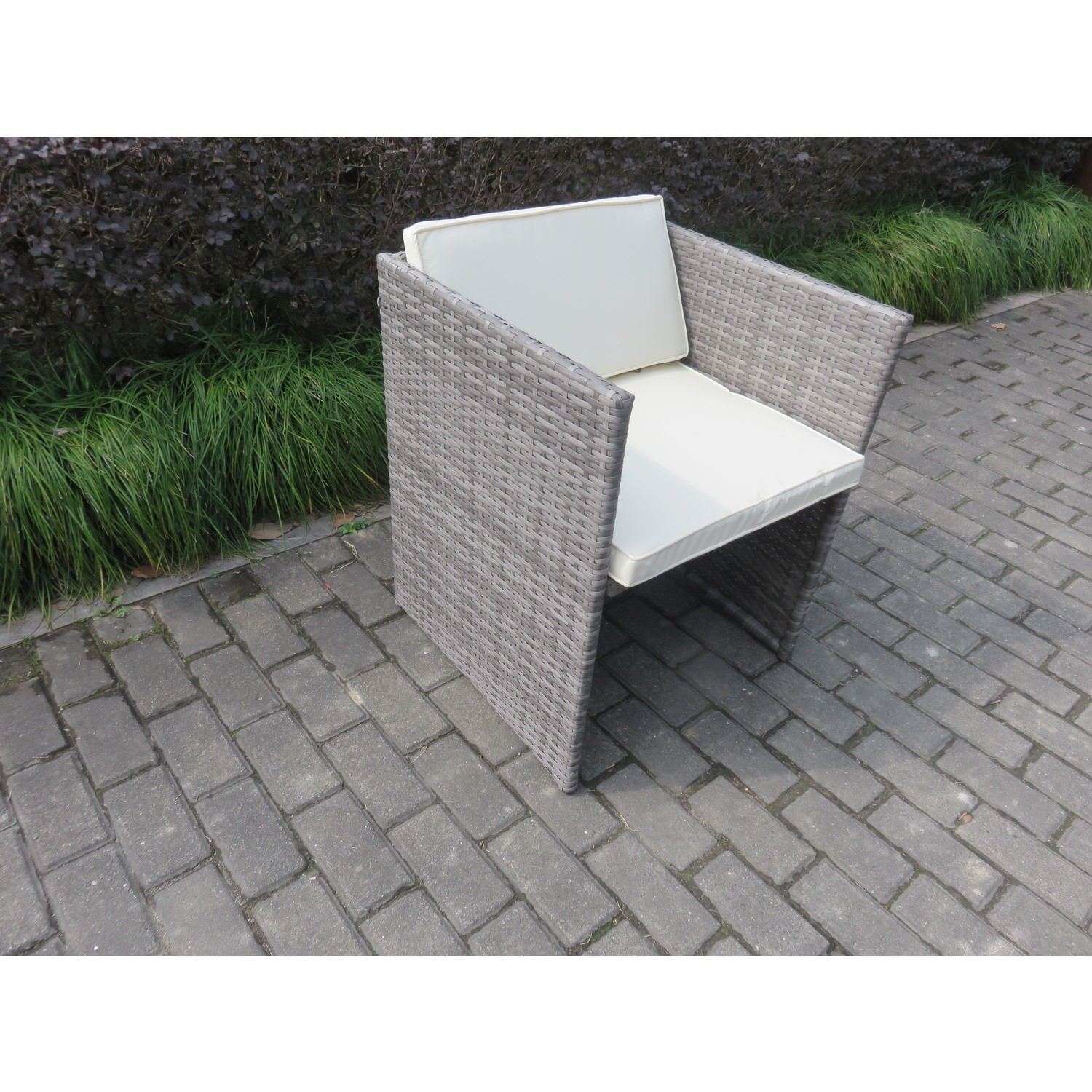 GRADE A1 Grey Rattan Dining Chairs Set of 4 Furniture123