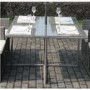 GRADE A1 - Grey Rattan and Glass Dining Table 