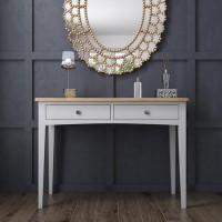 GRADE A1 - Grey Dressing Table in Solid Oak - Darley GRADE A1 - Grey Dressing Table in Solid Oak - Darley