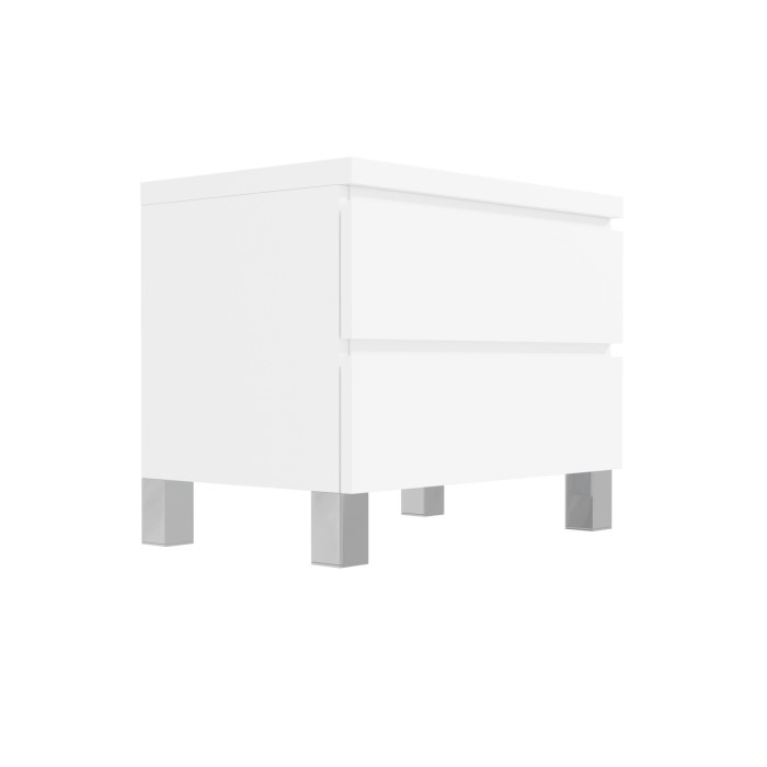 Jenson White High Gloss 2 Drawer Bedside Drawers Furniture123