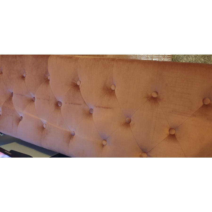 GRADE A2 - Safina Velvet Storage Blanket Box in Blush Pink with Stud Detail