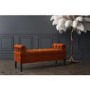 GRADE A2 - Safina Ottoman Storage Bench in Burnt Orange Velvet with Bolster Cushions
