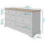 GRADE A1 - Darley Two Tone Wide Chest of Drawers in Solid Oak and Light Grey