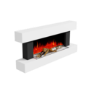 GRADE A2 - AmberGlo White Wall Mounted Electric Fireplace Suite with Log & Pebble Fuel Bed