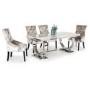 GRADE A2 - Arianna Crushed Velvet Pair of Dining Chairs in Silver- By Vida Living