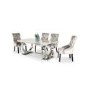 GRADE A2 - Arianna Crushed Velvet Pair of Dining Chairs in Silver- By Vida Living