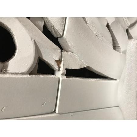 GRADE A2 - Fraya White Bedside Table with Hand Carved Detail