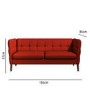 Hedy Red Fabric 3 Seater Sofa - Retro Inspired