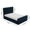 GRADE A2 - Khloe Double Side Ottoman Bed in Navy Blue Velvet
