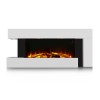 GRADE A2 - AmberGlo White Electric Wall Mounted Fireplace Suite with Log &amp; Pebble Fuel Bed