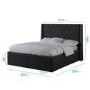 GRADE A1 - Safina King Size Wing Back Bed with Stud Detail in Woven Grey Fabric
