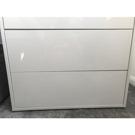GRADE A2 - Lucia White High Gloss Chest of Drawers with LED Feature