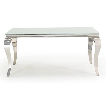 Louis Mirrored 160cm Dining Table In, Louis White Dining Table And 6 Nicole Chairs