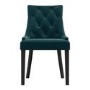 Pair of Teal Blue Velvet Dining Chairs with Buttonted Backs - Kaylee