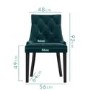 Pair of Teal Blue Velvet Dining Chairs with Buttonted Backs - Kaylee