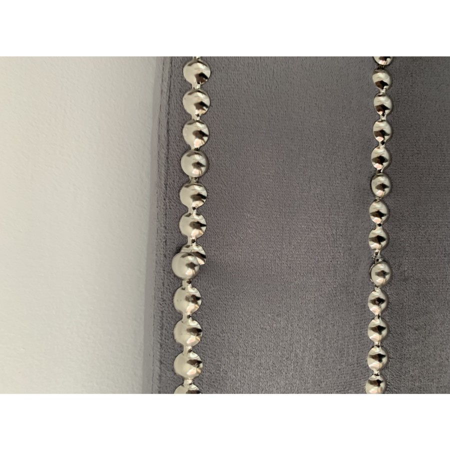 GRADE A2 - Safina Double Ottoman Bed with Stud Detailing in Grey Velvet