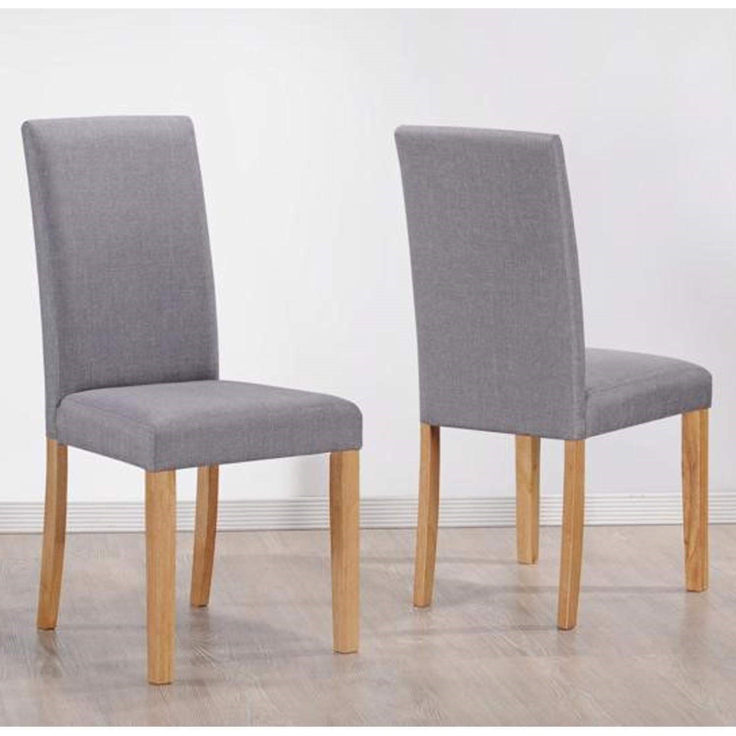 set of 2 grey fabric dining chairs new haven