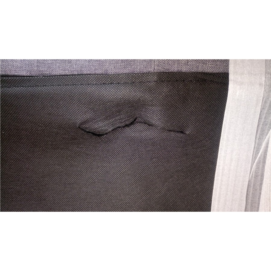 GRADE A2 - Safina Double Wing Back Ottoman Bed with Stud Detail in Woven Charcoal Grey