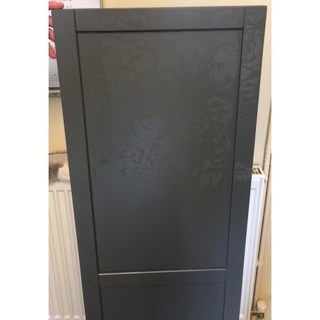 GRADE A2 - Harper Grey Solid Wood Double Wardrobe with Drawer