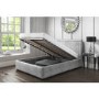 GRADE A1 - Safina Double Ottoman Bed with Stud Detailing in Grey Velvet