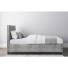 GRADE A2 - Safina Double Ottoman Bed with Stud Detailing in Grey Velvet