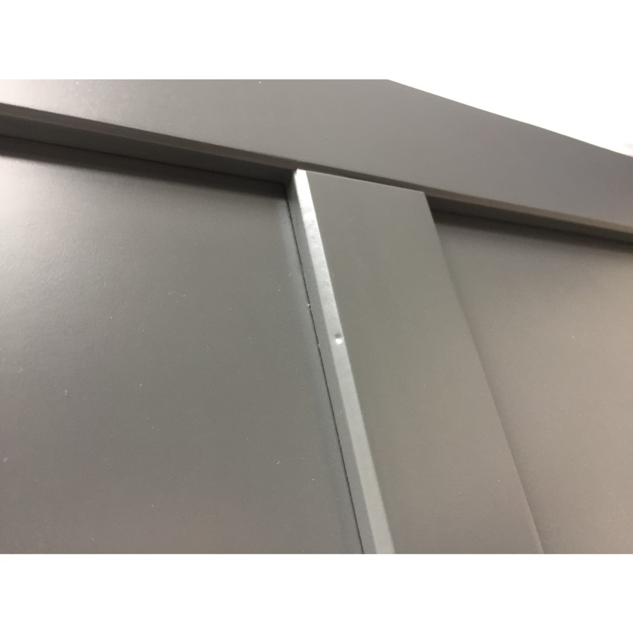 GRADE A2 - Harper Grey Solid Wood Double Wardrobe with Drawer