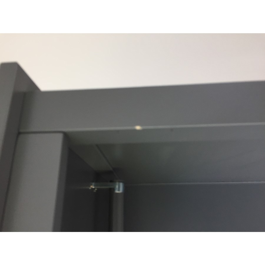 GRADE A2 - Harper Grey Solid Wood Double Wardrobe with Drawer